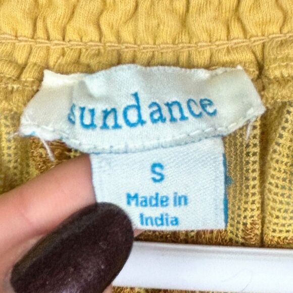 Sundance Florence Bloom Yellow Floral Blouse Cotton Top Balloon Sleeves Lace S - Picture 10 of 11